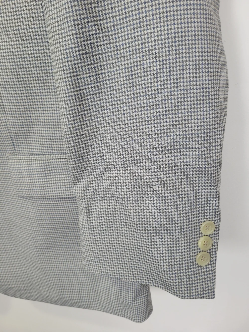 Lauren Ralph Lauren Houndstooth Blazer Jacket Mens 42S 100% Wool Tan Sport Coat